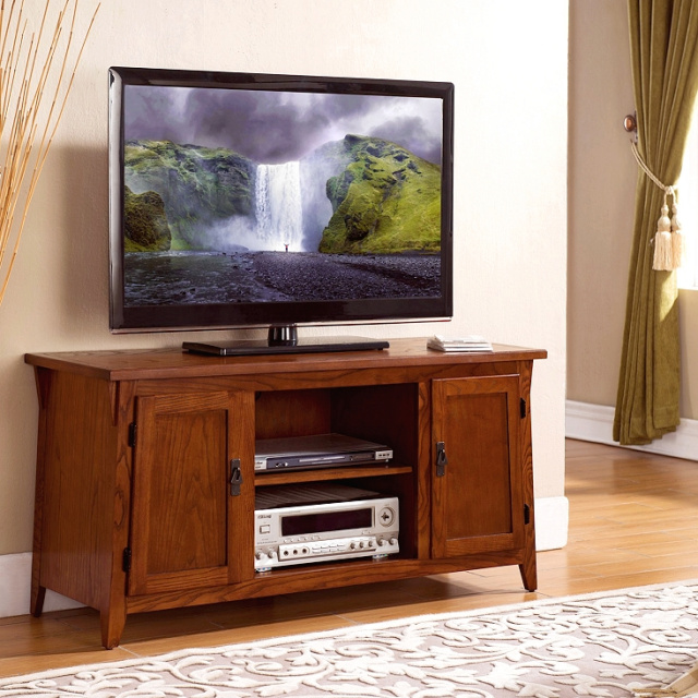 Oak Mission Shaker TV Console